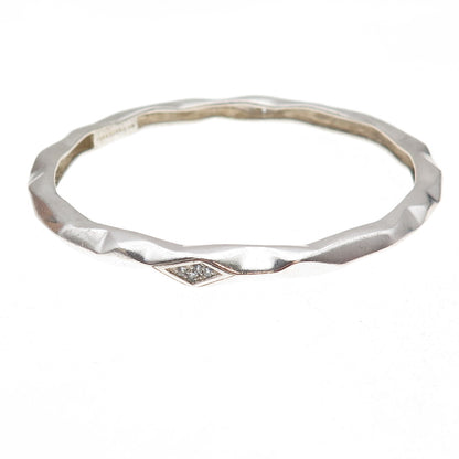 Kara Ross 925 Sterling Silver Round-Cut C Z Bangle Bracelet 8"