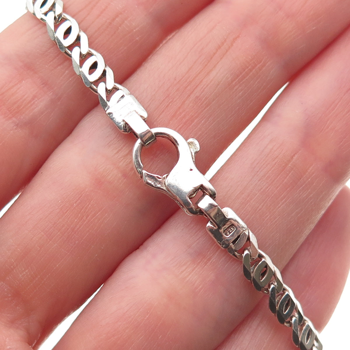 925 Sterling Silver Vintage Italy Anchor Mariner Link Bracelet 7.5"
