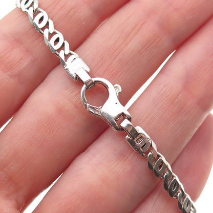 925 Sterling Silver Vintage Italy Anchor Mariner Link Bracelet 7.5"
