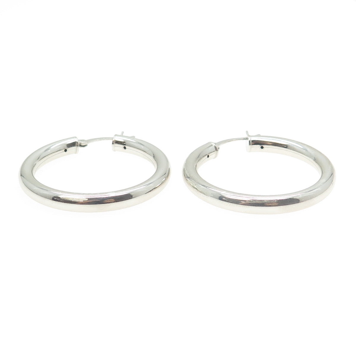 925 Sterling Silver Vintage Smooth Hoop Earrings