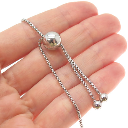 HONORA Sterling Silver Vintage Pearl Round Box Chain Adjustable Necklace 18-28"
