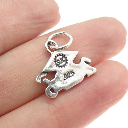 925 Sterling Silver Vintage "2006" Graduation Cap Charm Pendant