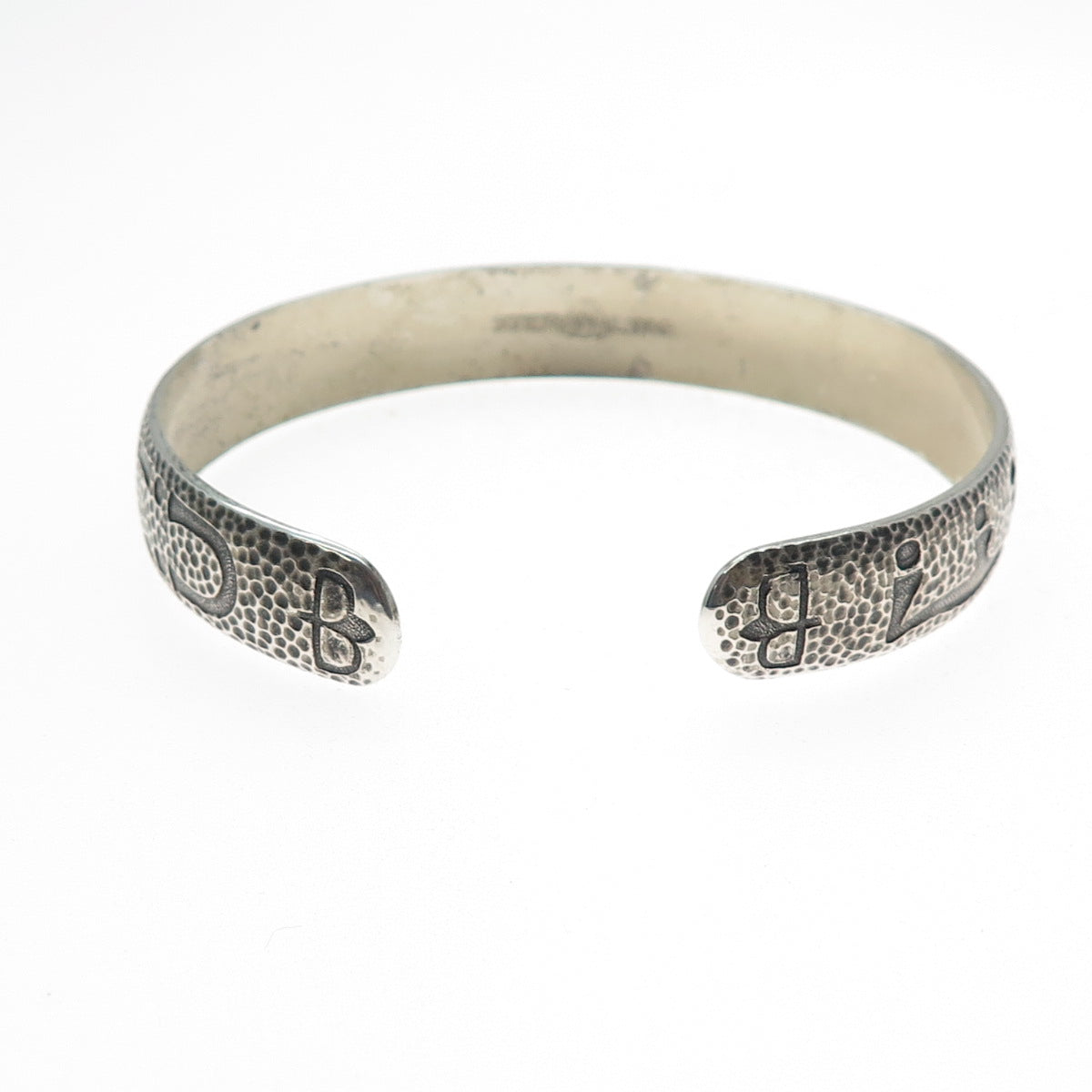 WOHELO Sterling Silver Vintage Campfire Girls Hammered Adjustable Bracelet 8"