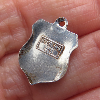 925 Sterling Silver Vintage Enamel Munich Coat of Arms Minimalist Charm Pendant