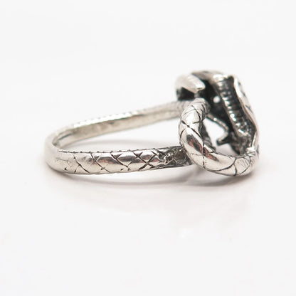 925 Sterling Silver Vintage Cobra Wrapped Ring Size 8.5
