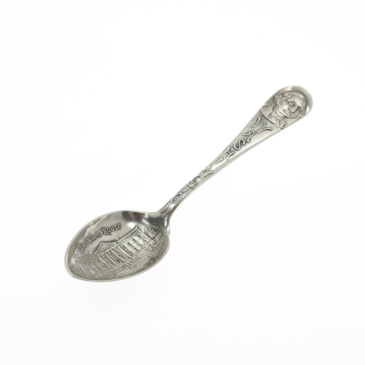 MECHANICS 925 Sterling Silver Antique White House Washington DC Coffee Spoon