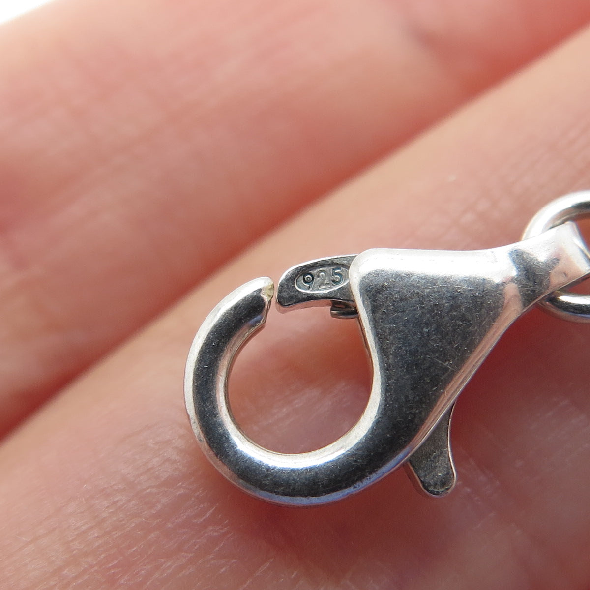 925 Sterling & 950 Silver Vintage Hammered Flower Chain Necklace 16"