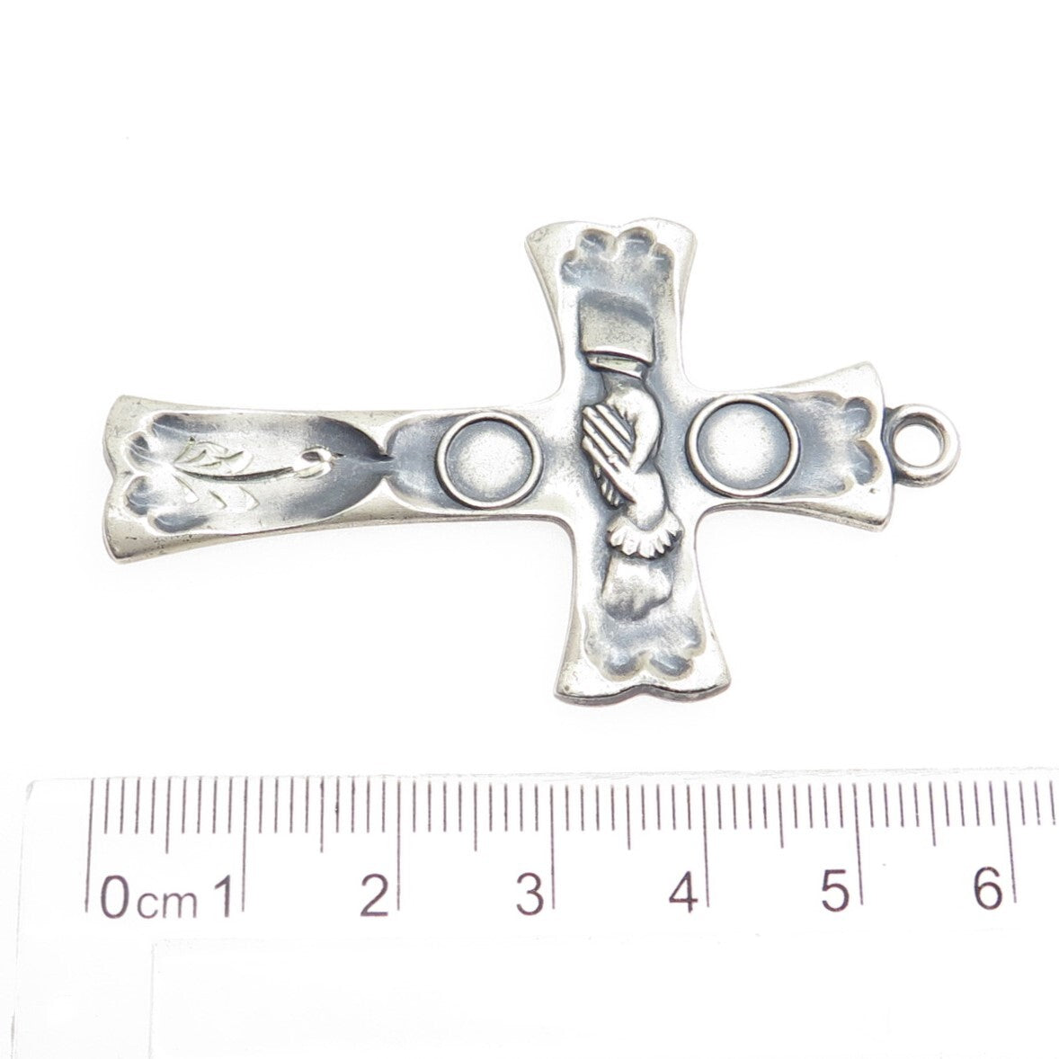 ANSON 925 Sterling Silver Vintage 1975 Cross Religious Pendant