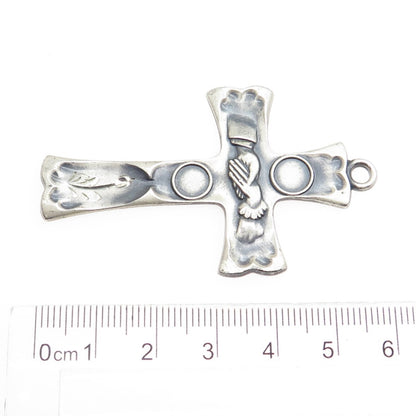 ANSON 925 Sterling Silver Vintage 1975 Cross Religious Pendant