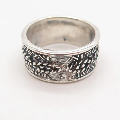 925 Sterling Silver Vintage Ethnic Band Ring Size 8.75
