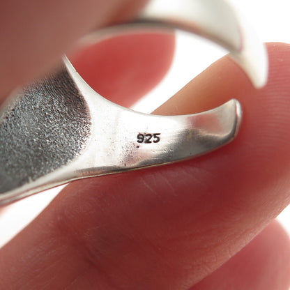 Krush Kandy 925 Sterling Vintage Real Pink Conch Shell Adjustable Ring Size 7.75