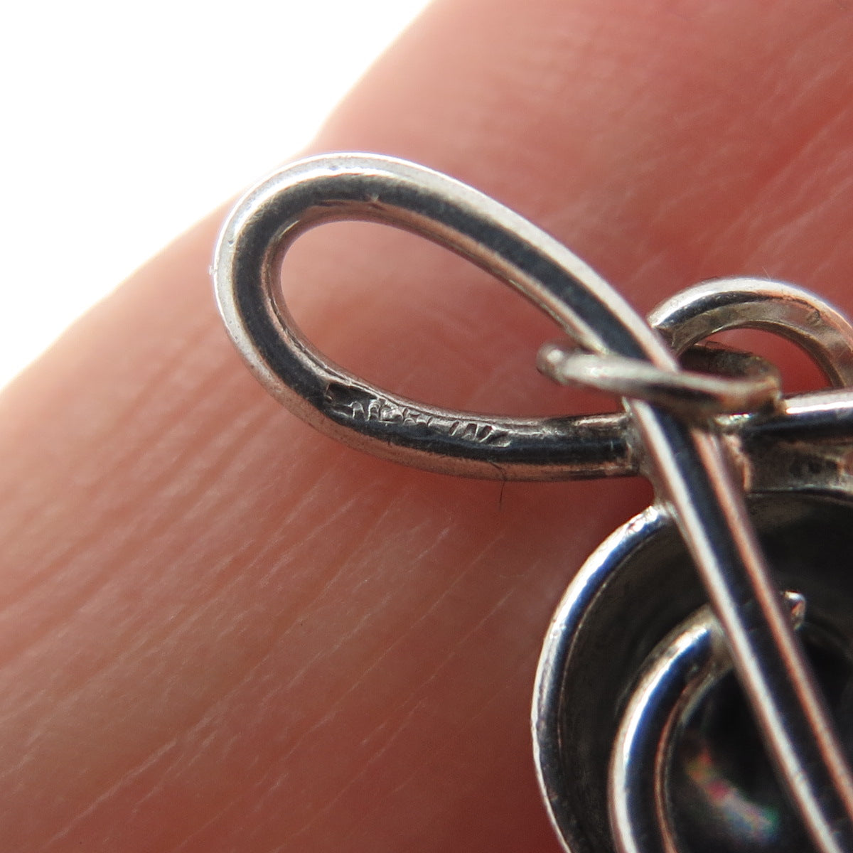 925 Sterling Silver Vintage Treble Clef Oxidized Charm Pendant