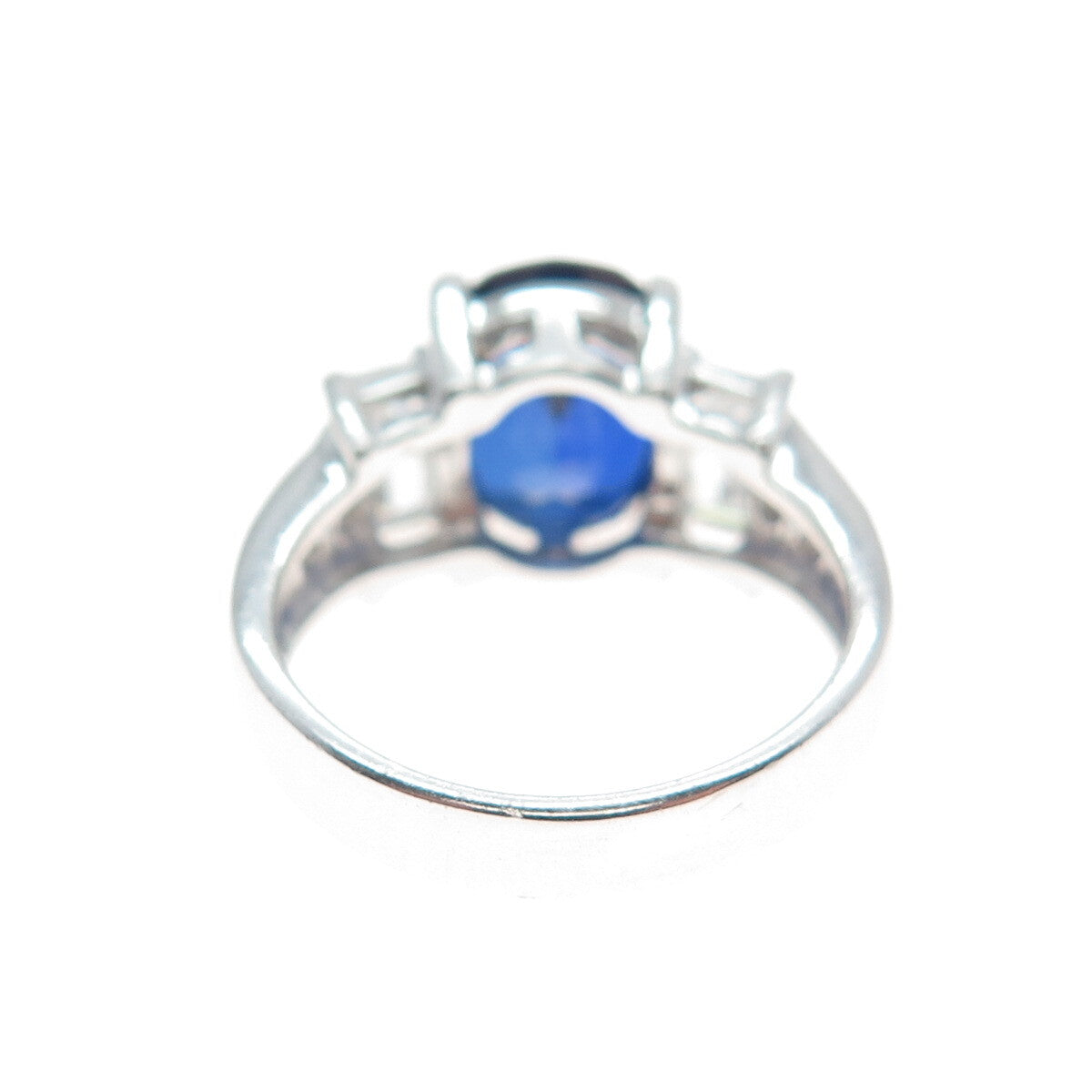GSJ GOLD STONE JEWELRY 925 Sterling Lab-Created Sapphire & C Z Ring Size 6.25