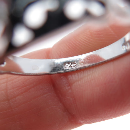 SETA 925 Sterling Silver Vintage Real Oval-Cut Amethyst Butterfly Ring Size 10