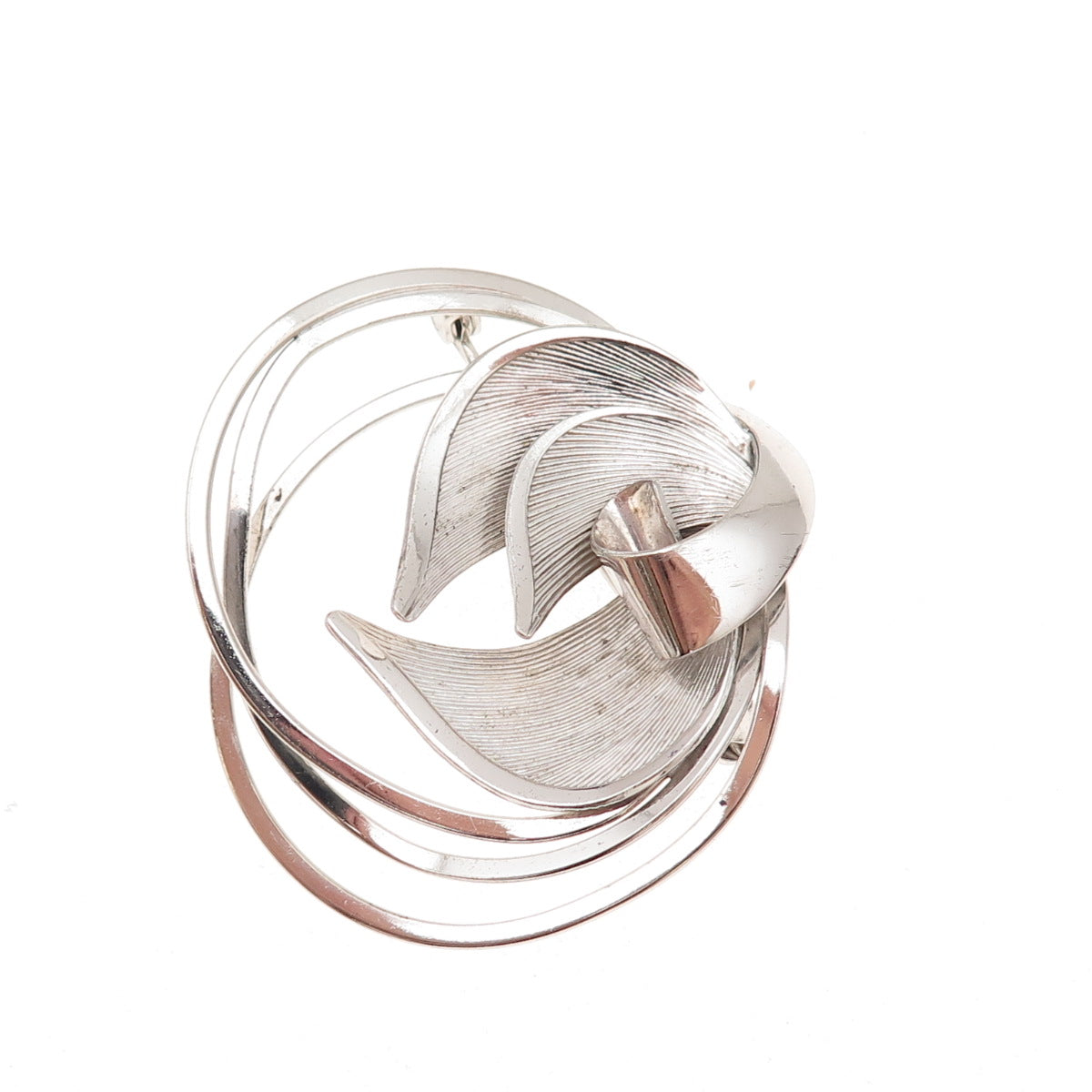 Carl Art 925 Sterling Silver Vintage Modernist Floral Pin Brooch