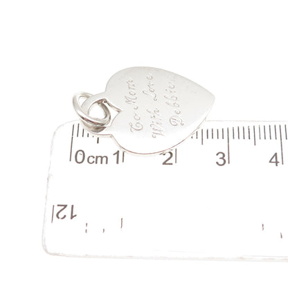 Tiffany & Co. 925 Sterling Silver Vintage Engraved Heart Tag Charm Pendant