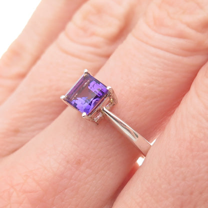 925 Sterling Silver Vintage Real Amethyst Ring Size 8