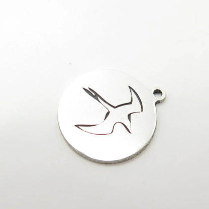 925 Sterling Silver USA Two In Town Flying Bird Charm Pendant