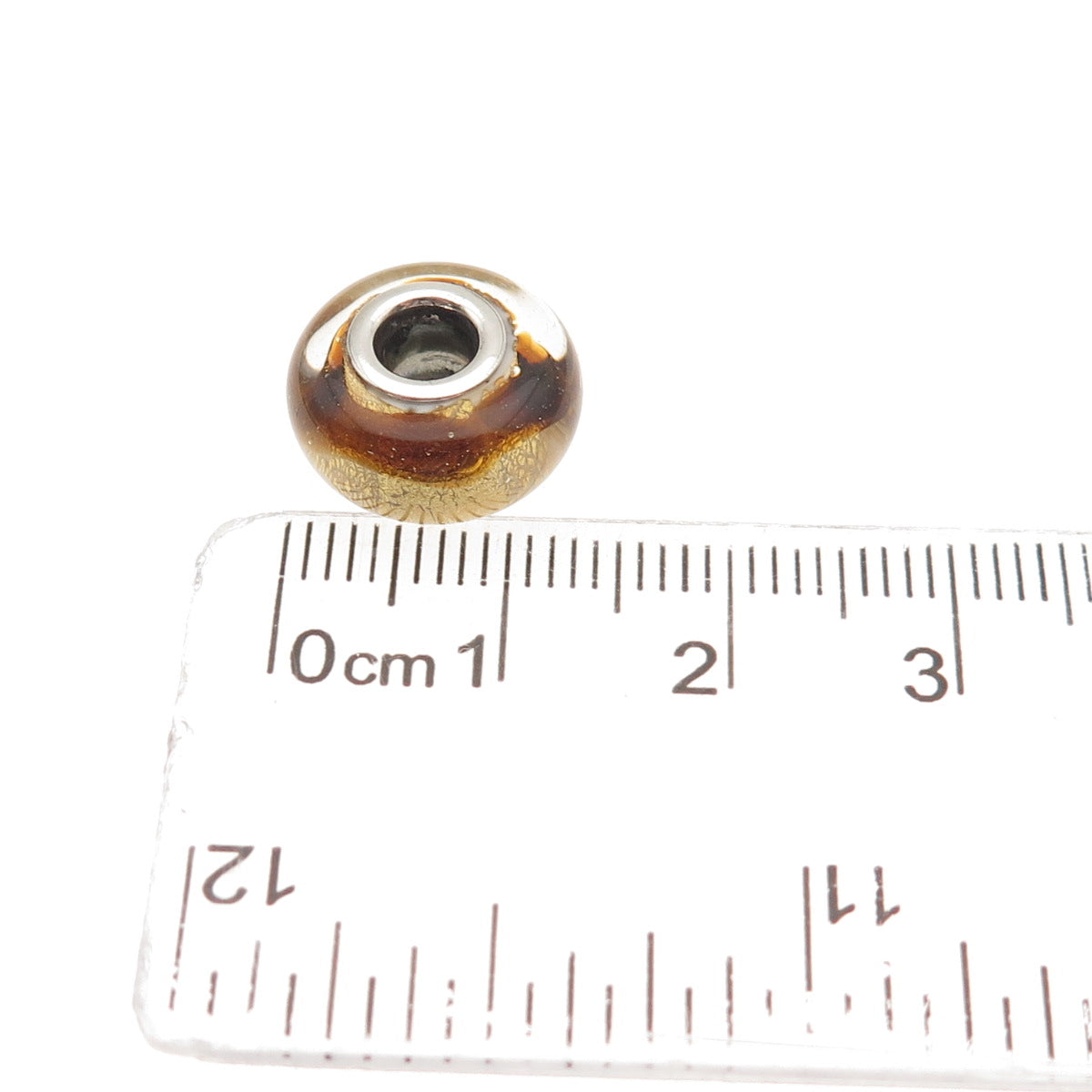 CHAMILIA 925 Sterling Silver Dichroic Glass Slide Bead Charm