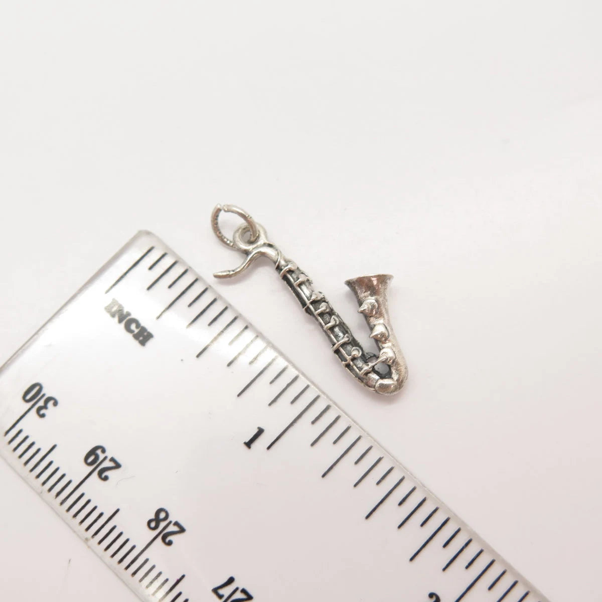 925 Sterling Silver Vintage Cellini Saxophone Music Pendant