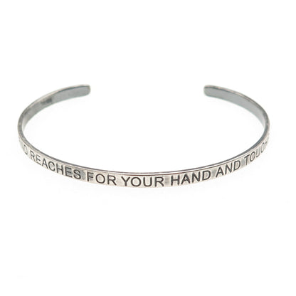 925 Sterling Silver Vintage True Friend Oxidized Adjustable Cuff Bracelet 7"