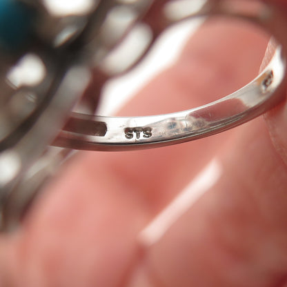 Chuck Clemency 925 Sterling Silver Real Sleeping Beauty Turquoise Ring Size 8.25