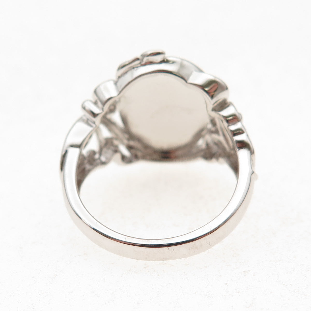 925 Sterling Silver Real Sleeping Beauty Turquoise Floral Ring Size 8.25