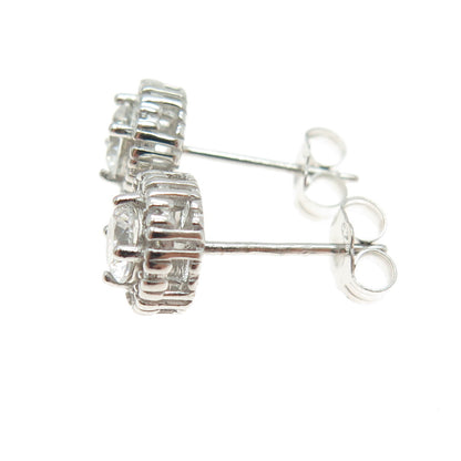 925 Sterling Silver Round-Cut C Z Sparkle Stud Earrings