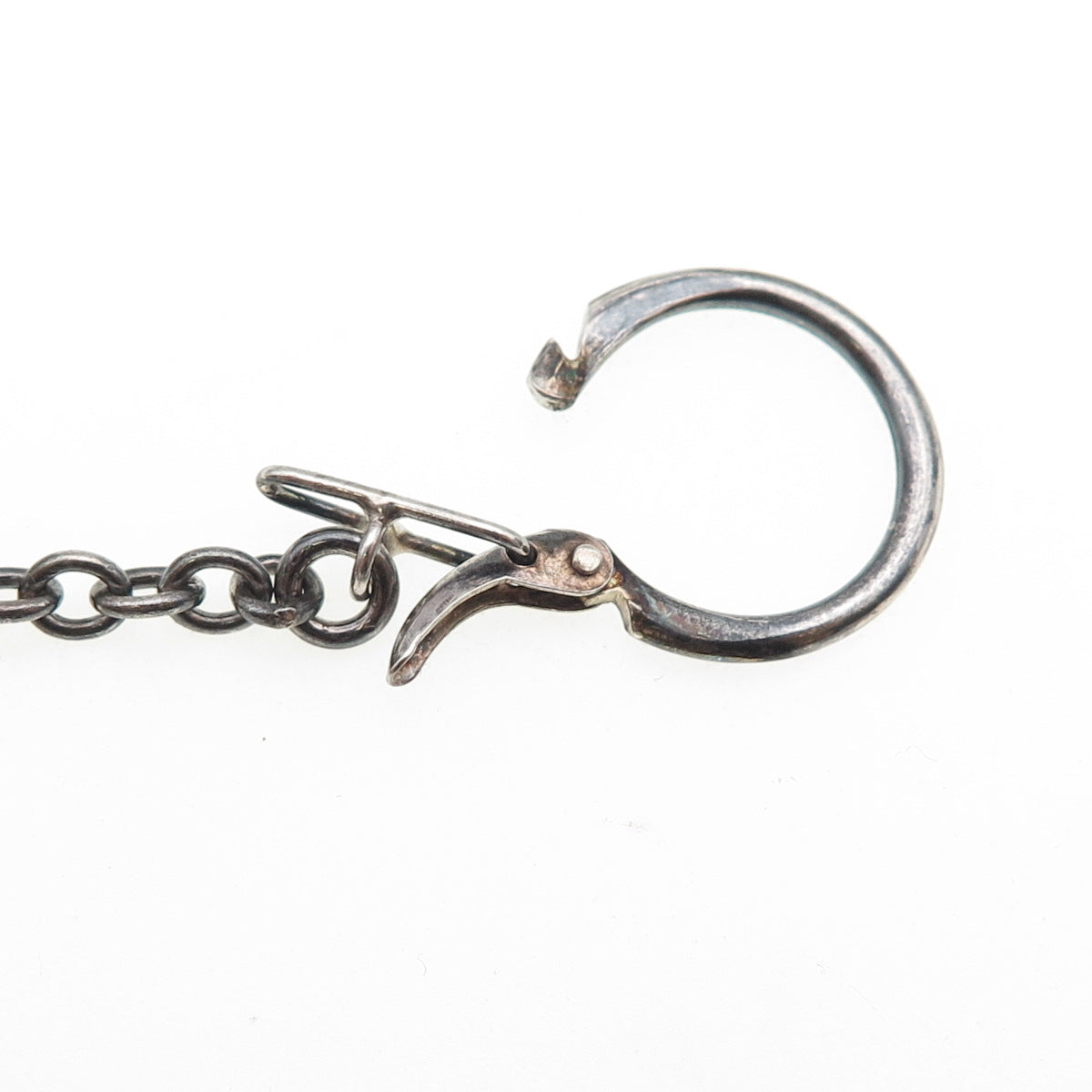 835 Silver Vintage Brandenburg Gate Berlin Oxidized Key Fob Ring Holder