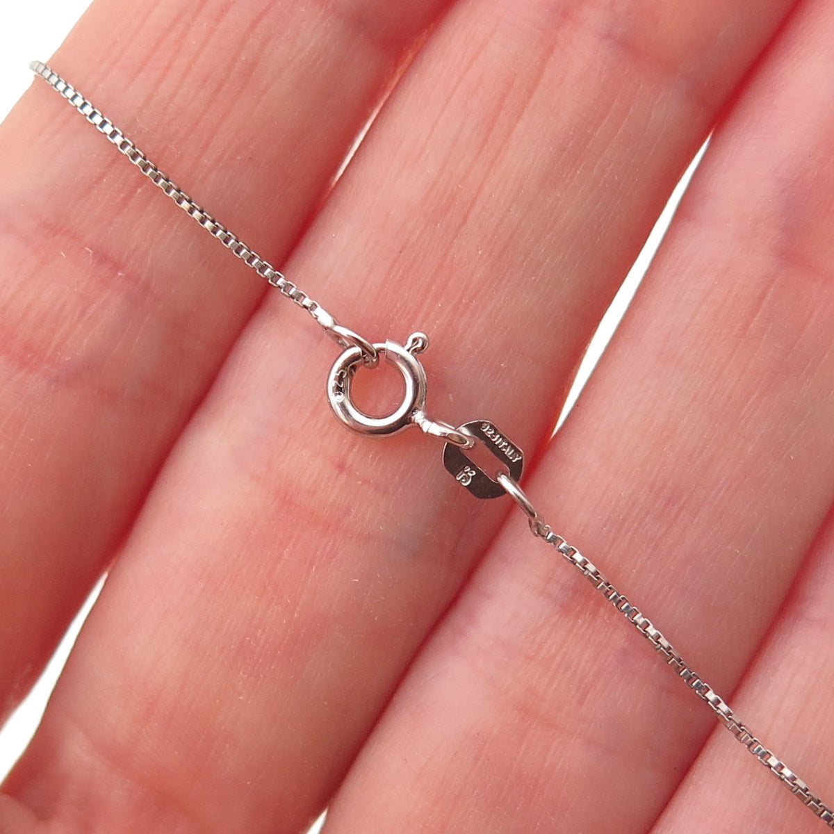 925 Sterling Silver Red Enamel Female Symbol Heart Box Chain Necklace 18"