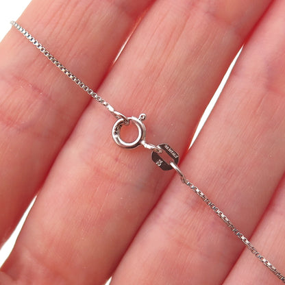 925 Sterling Silver Red Enamel Female Symbol Heart Box Chain Necklace 18"