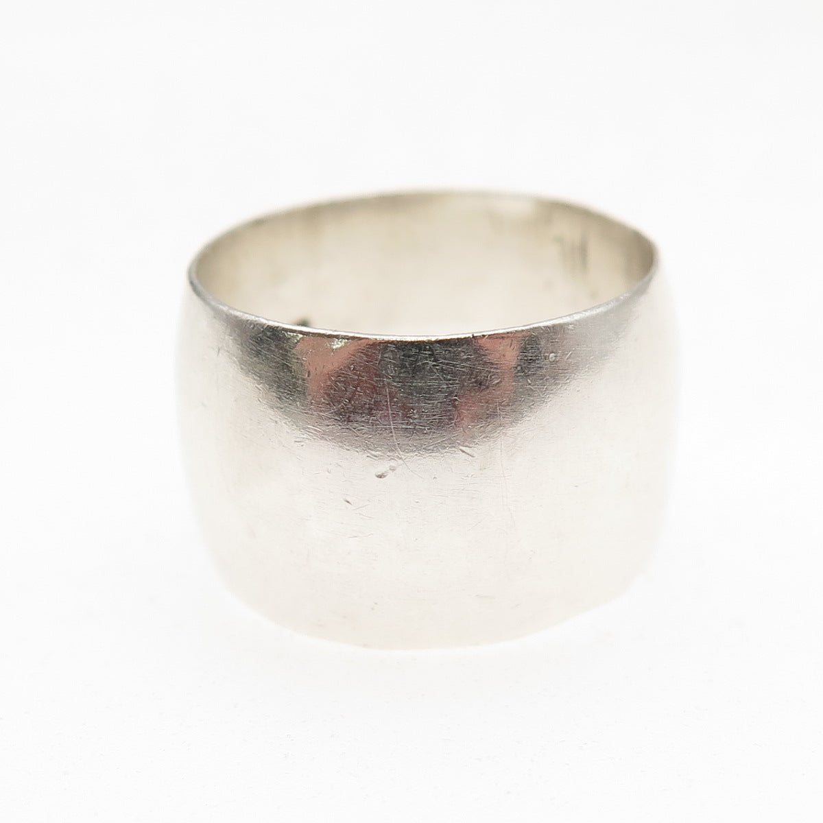 925 Sterling Silver Vintage Mexico Oxidized Wide Band Ring Size 7.5
