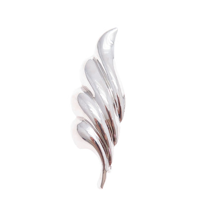 BEAU 925 Sterling Silver Vintage Modernist Wing Pin Brooch