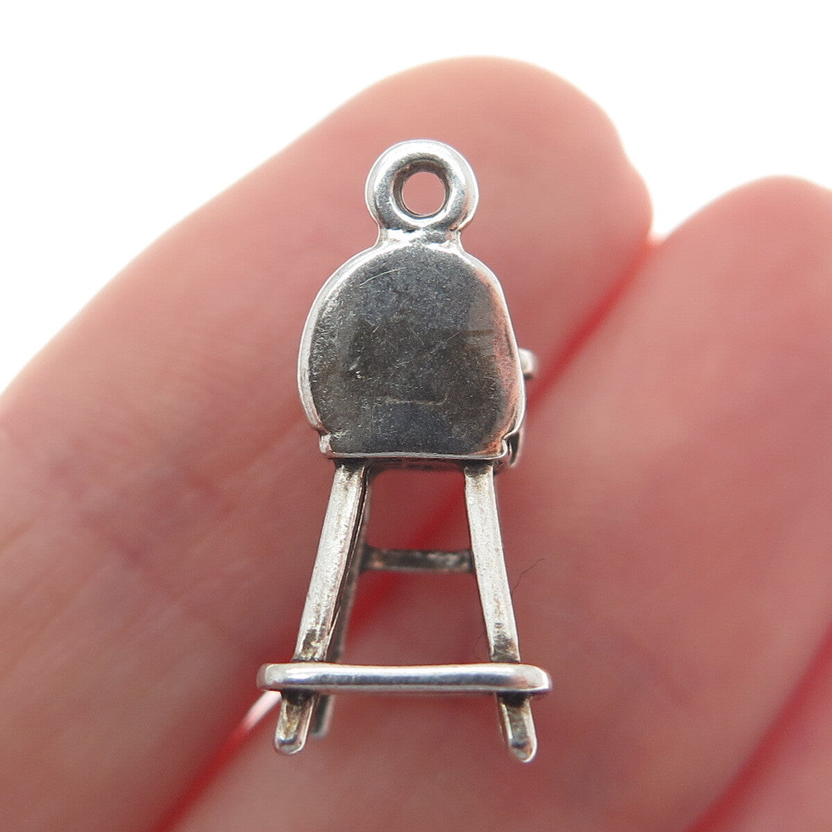 SUNWEST 925 Sterling Silver Vintage Baby Chair Oxidized Mini 3D Charm Pendant