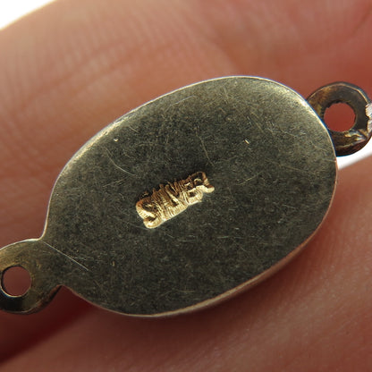 925 Sterling Silver Gold Plated Antique Bracelet / Necklace Flower Box Lock