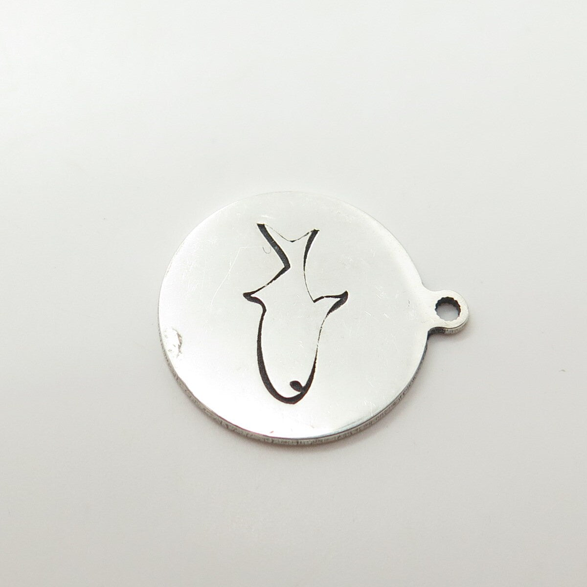 925 Sterling Silver USA Two In Town Shark Charm Pendant