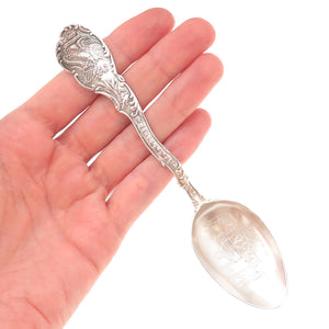 Shepard 925 Sterling Silver Antique Art Deco Fort Dearborn Illinois Coffee Spoon