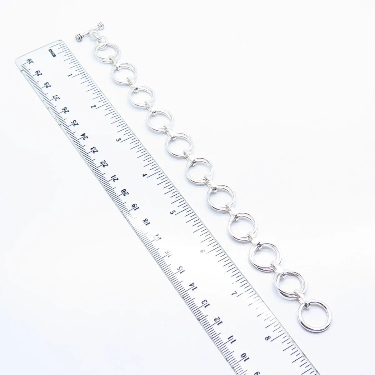 925 Sterling Silver Vintage Rolo Link Bracelet 8"