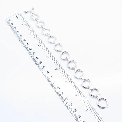 925 Sterling Silver Vintage Rolo Link Bracelet 8"