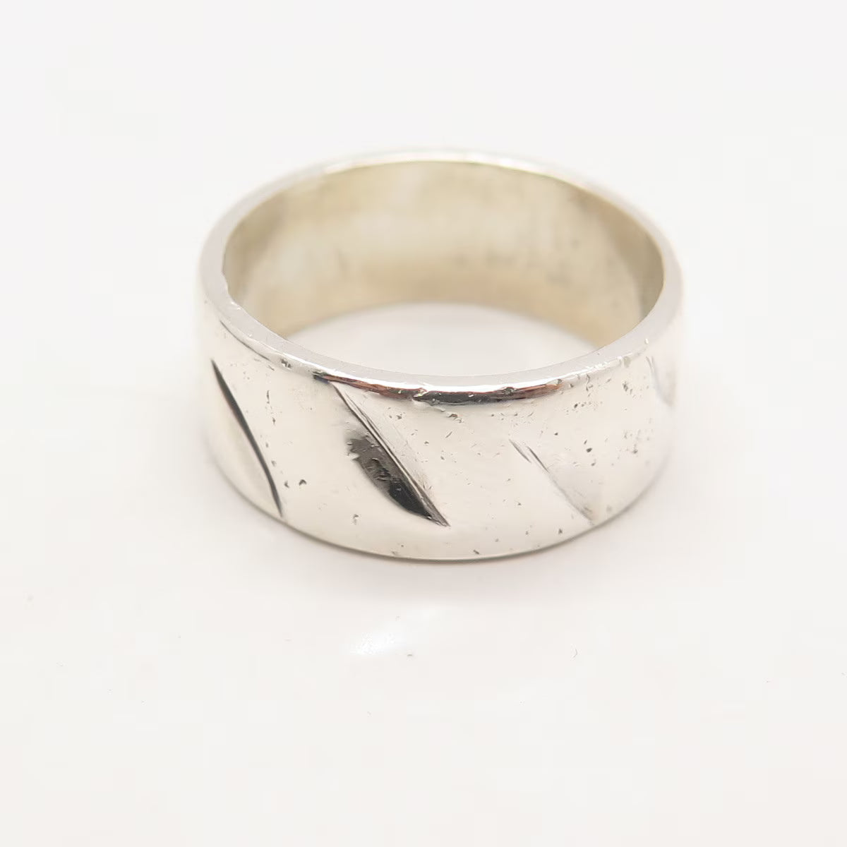 925 Sterling Silver Vintage Leaves Band Ring Size 6.5