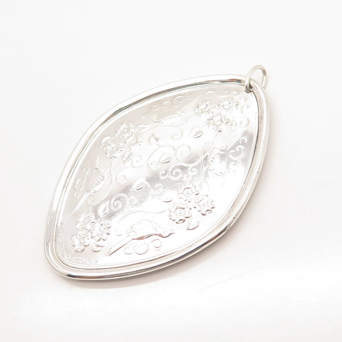 925 Sterling Silver Vintage Towle 1974 Floral Ornament Pendant