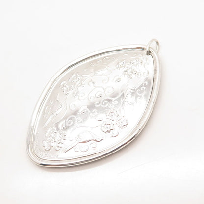 925 Sterling Silver Vintage Towle 1974 Floral Ornament Pendant