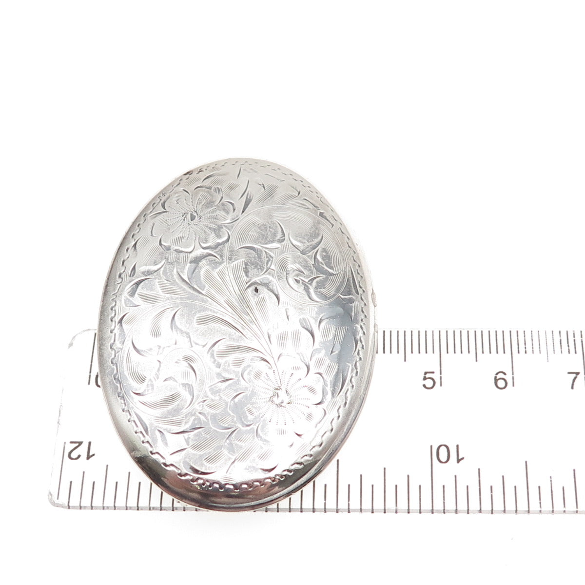 Burkhardt 925 Sterling Silver Antique Art Deco Engraved Floral Pin Brooch