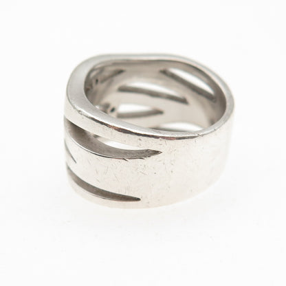 925 Sterling Silver Round-Cut C Z Multi-Row Ring Size 5.5