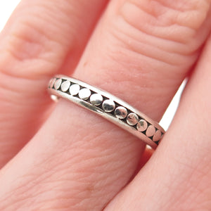 Sidney Evan 925 Sterling Silver Vintage Dotted All Around Band Ring Size 5.75