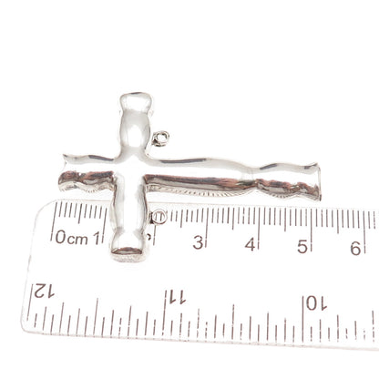Terry Mayer 925 Sterling Silver Vintage Cross Religious Oxidized Slide Pendant