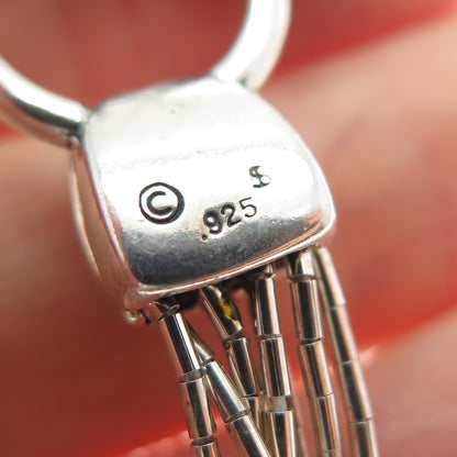 SHUBE Sterling Silver Vintage Heart Multi-Strand Liquid Chain Necklace 18-20"