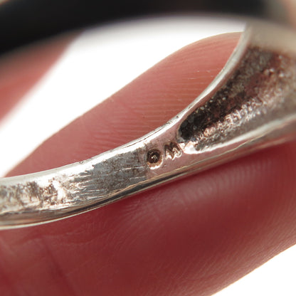 925 Sterling Silver Vintage Enamel Anarchy Symbol Signet Ring Size 10.75