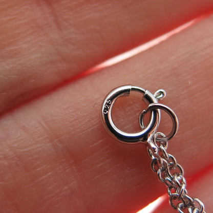 925 Sterling Silver Cross Cable Link Bracelet 6"