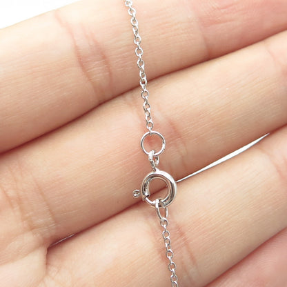 925 Sterling Silver Round-Cut Shaped White C Z Cable Chain Necklace 16"
